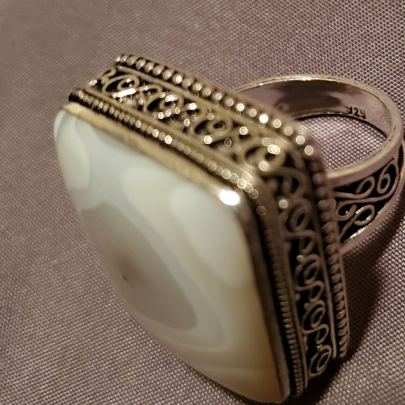 New Huge Botswana Agate 925 Silver Statement Ring. - Picture 7 of 12